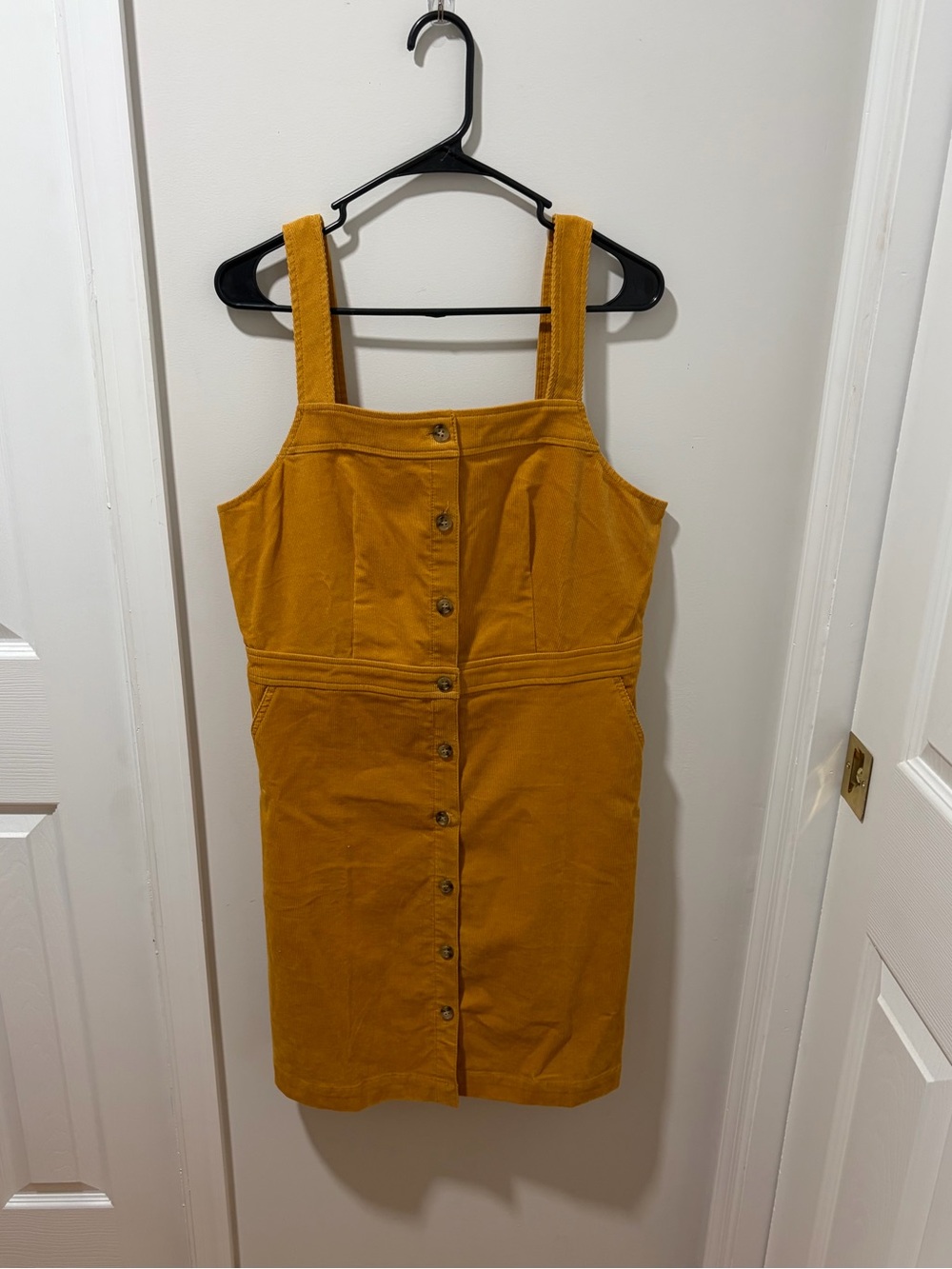 J. Crew Mustard Button-Front Corduroy dress